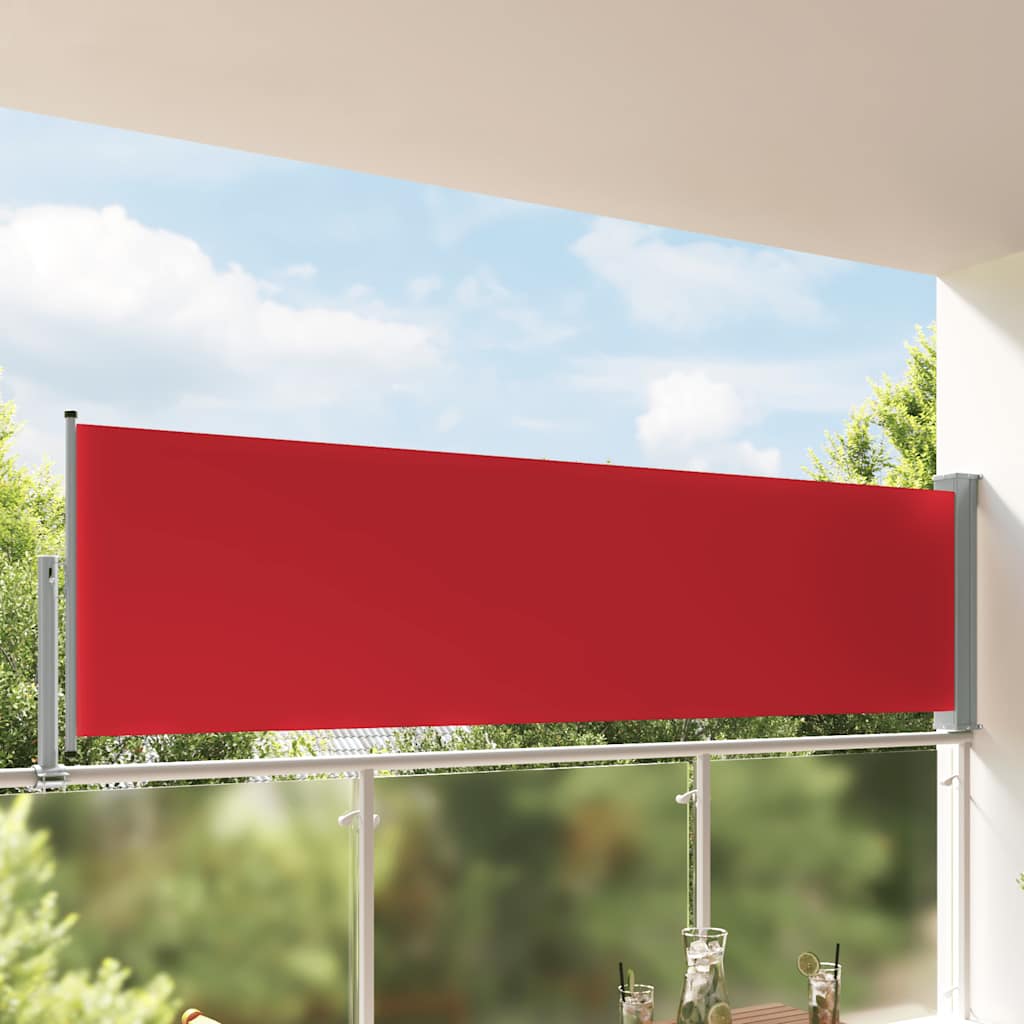 vidaXL Wysuwana markiza boczna na taras, 100 x 300 cm, czerwona