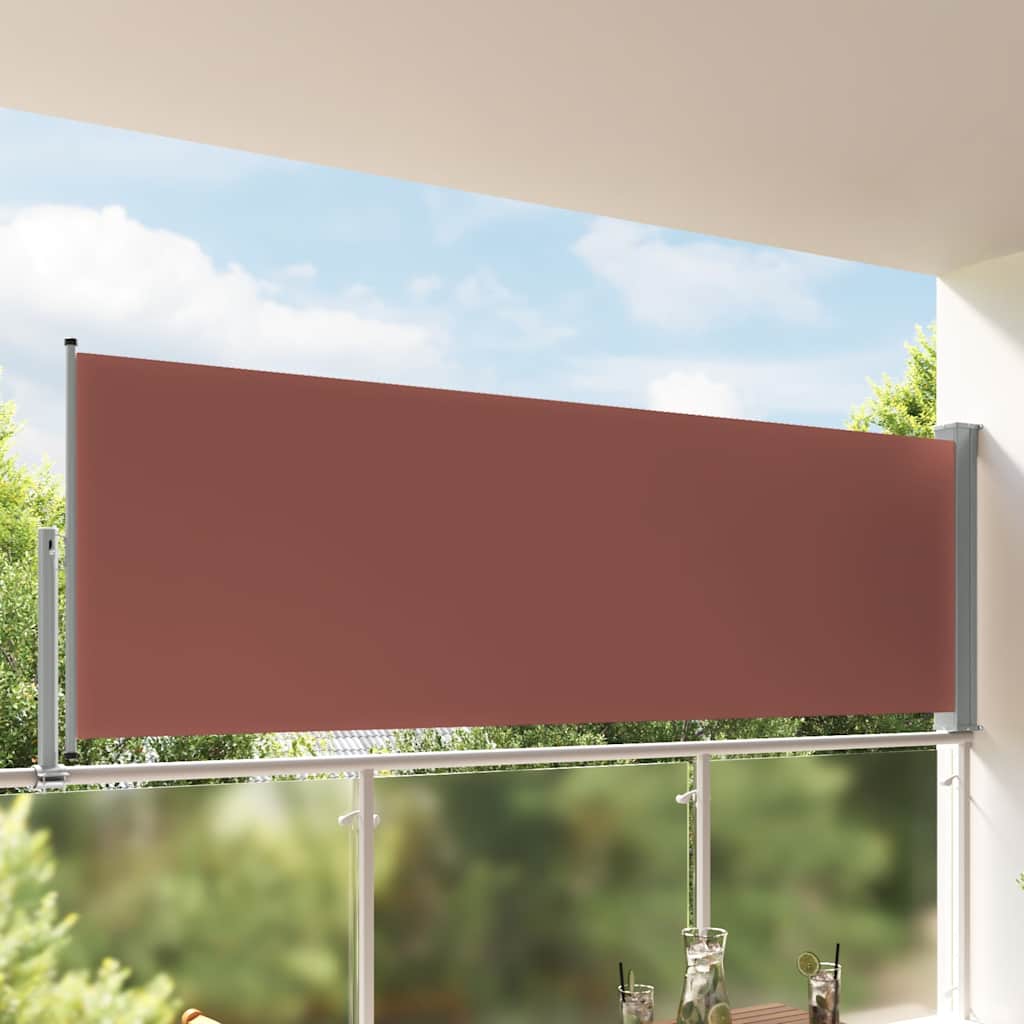 vidaXL Wysuwana markiza boczna na taras, 120 x 300 cm, brązowa