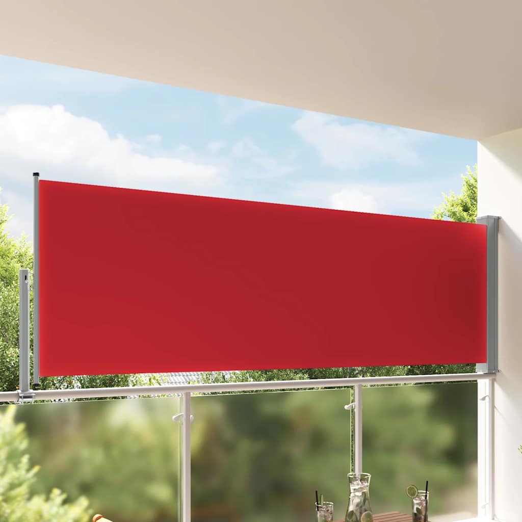 vidaXL Wysuwana markiza boczna na taras, 120 x 300 cm, czerwona