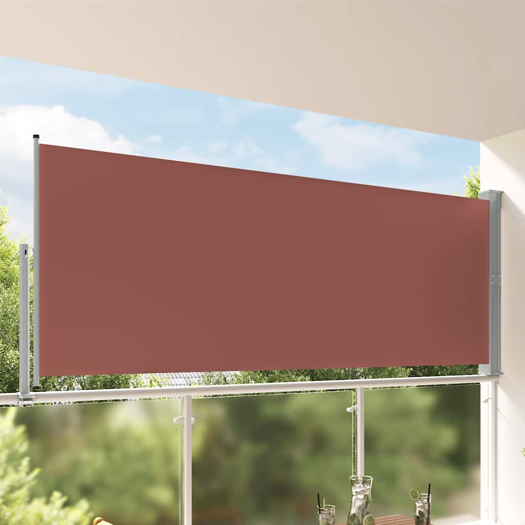 vidaXL Zwijana markiza boczna na patio, 140 x 300 cm, brązowa