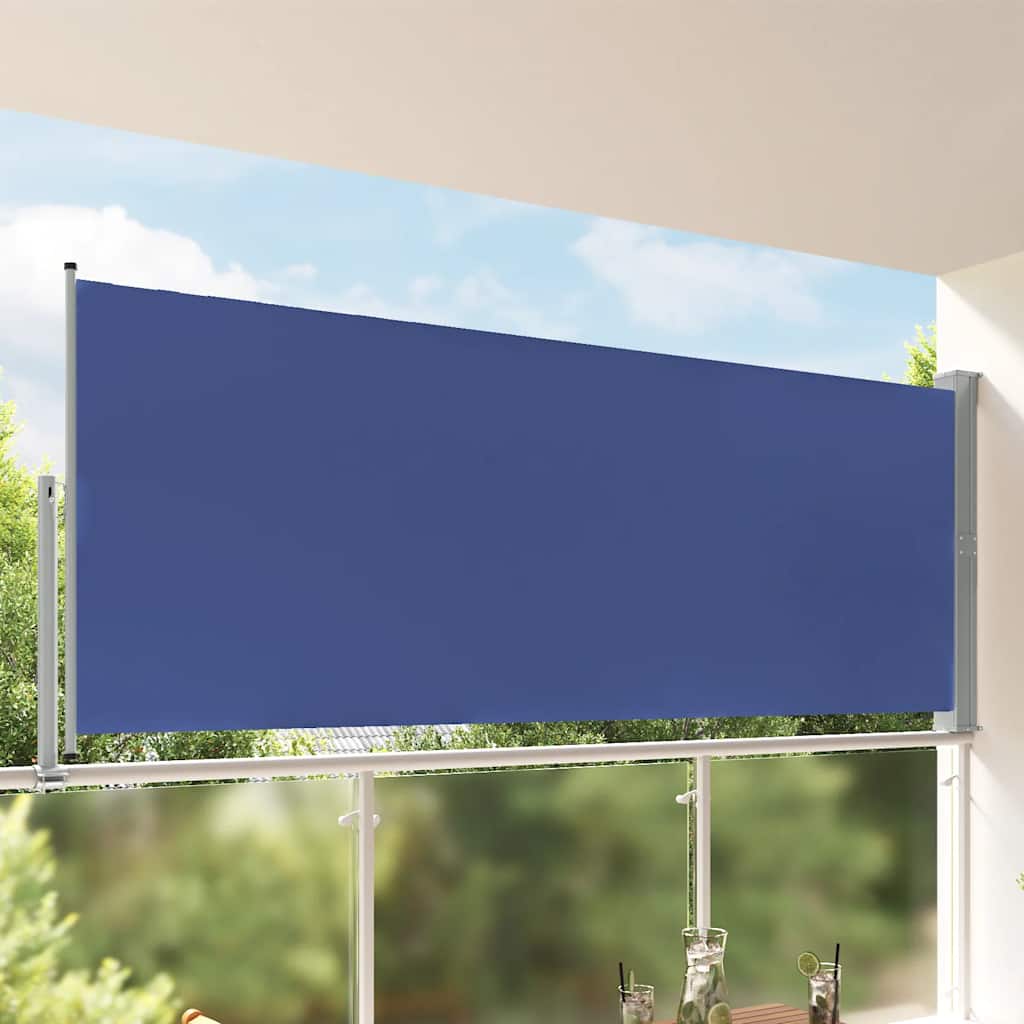 vidaXL Zwijana markiza boczna na patio, 140 x 300 cm, niebieska