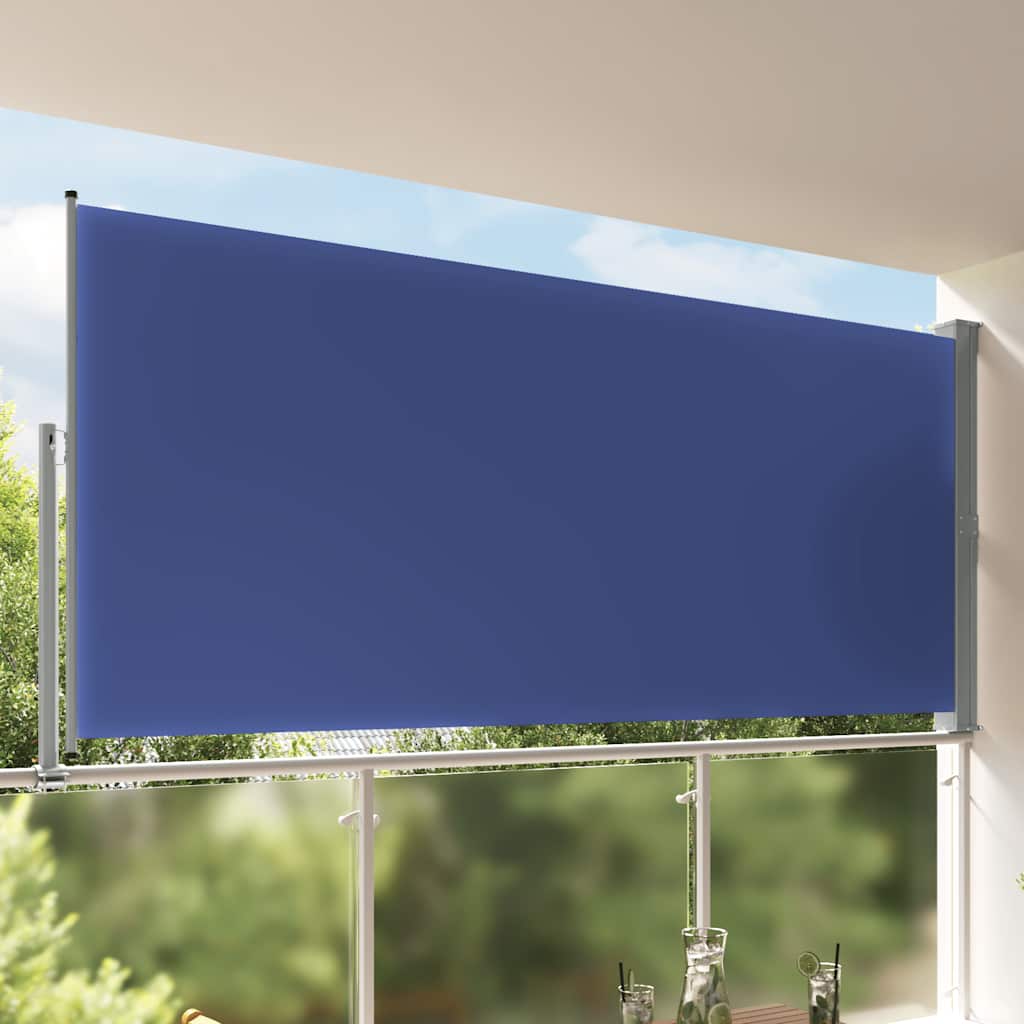 vidaXL Wysuwana markiza boczna na taras, 160 x 300 cm, niebieska
