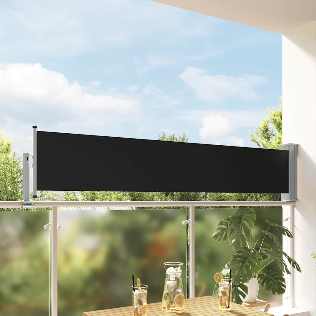 vidaXL Wysuwana markiza boczna na taras, 60 x 300 cm, czarna