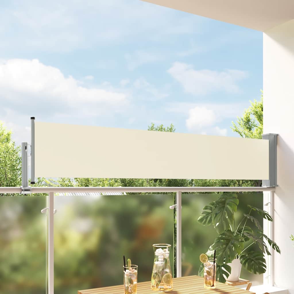 vidaXL Wysuwana markiza boczna na taras, 60 x 300 cm, kremowa