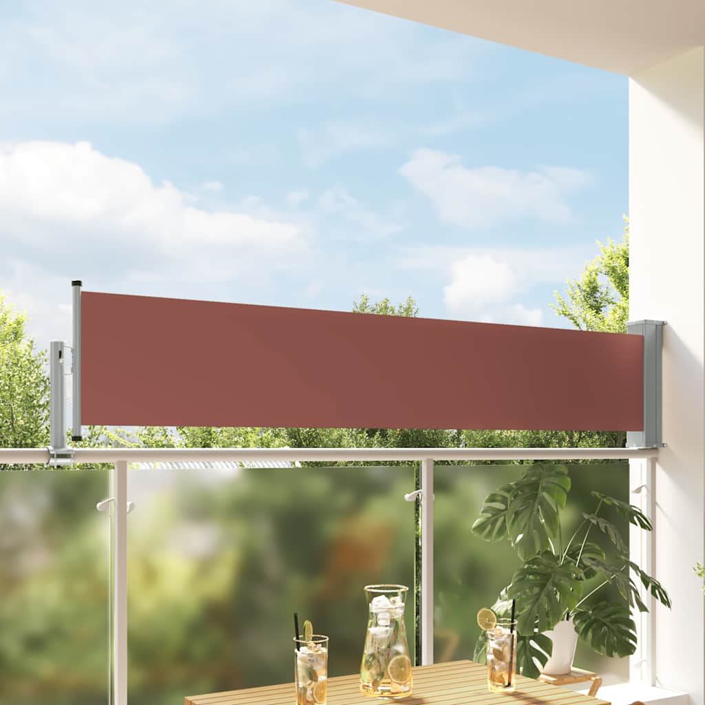 vidaXL Wysuwana markiza boczna na taras, 60 x 300 cm, brązowa
