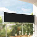 vidaXL Wysuwana markiza boczna na taras, 80 x 300 cm, czarna