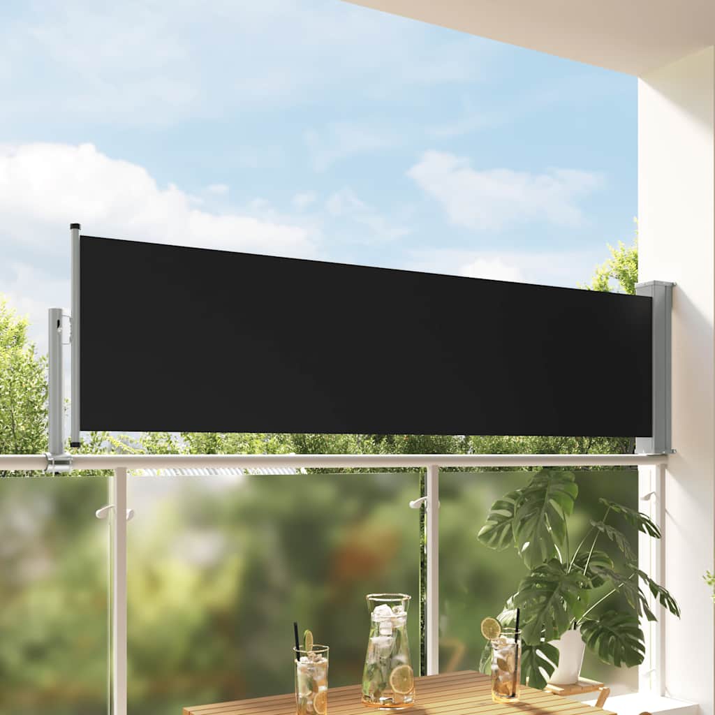 vidaXL Wysuwana markiza boczna na taras, 80 x 300 cm, czarna