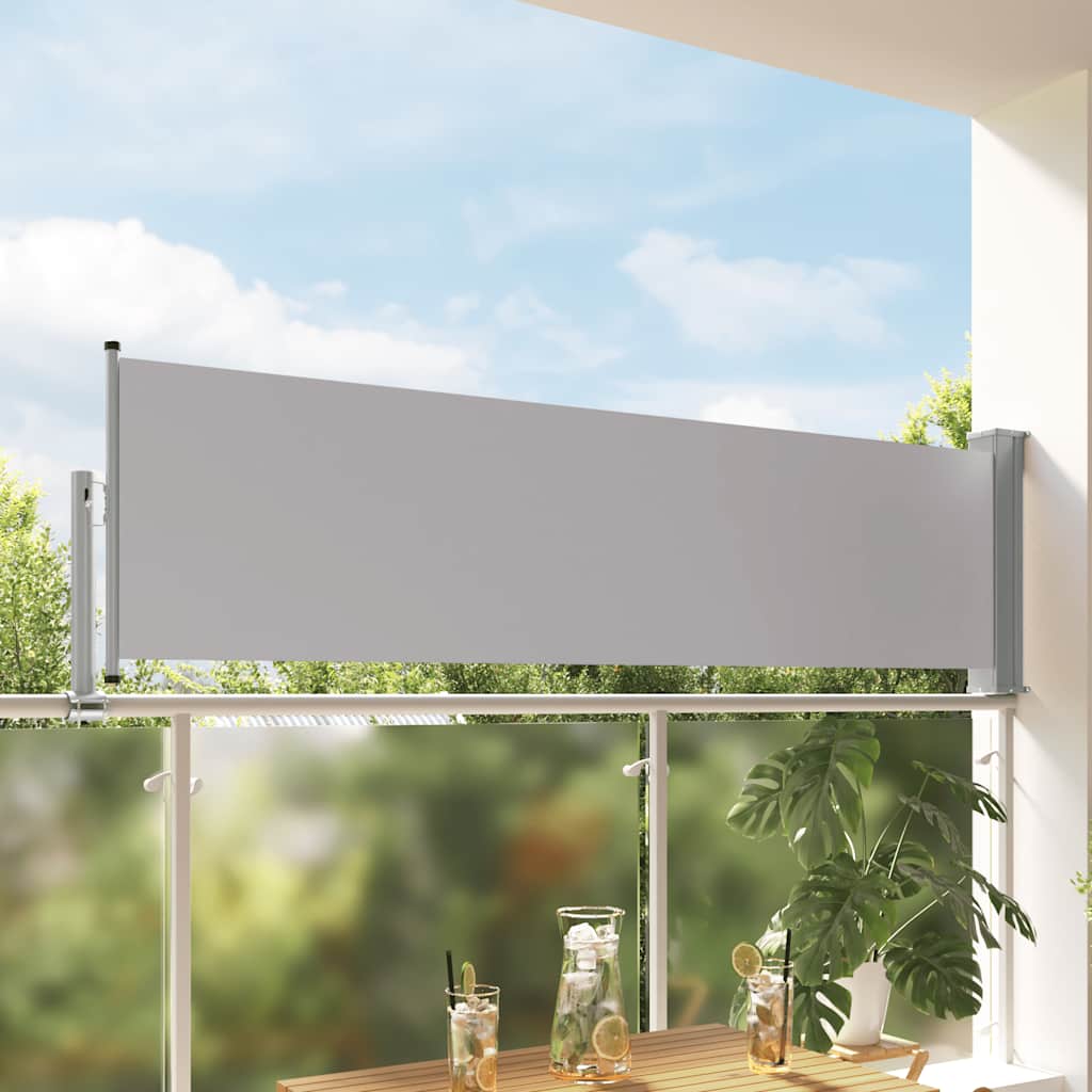 vidaXL Wysuwana markiza boczna na taras, 80 x 300 cm, szara