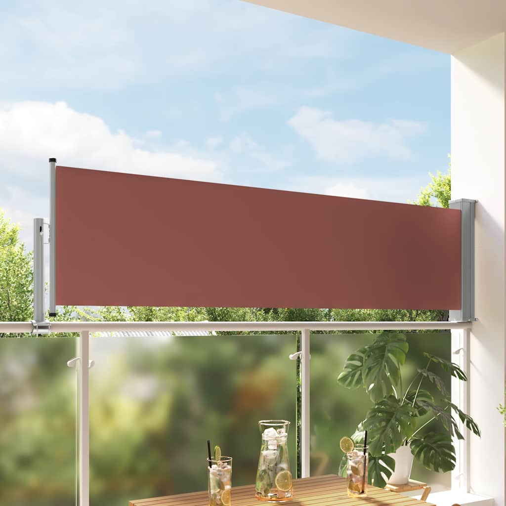 vidaXL Wysuwana markiza boczna na taras, 80 x 300 cm, brązowa