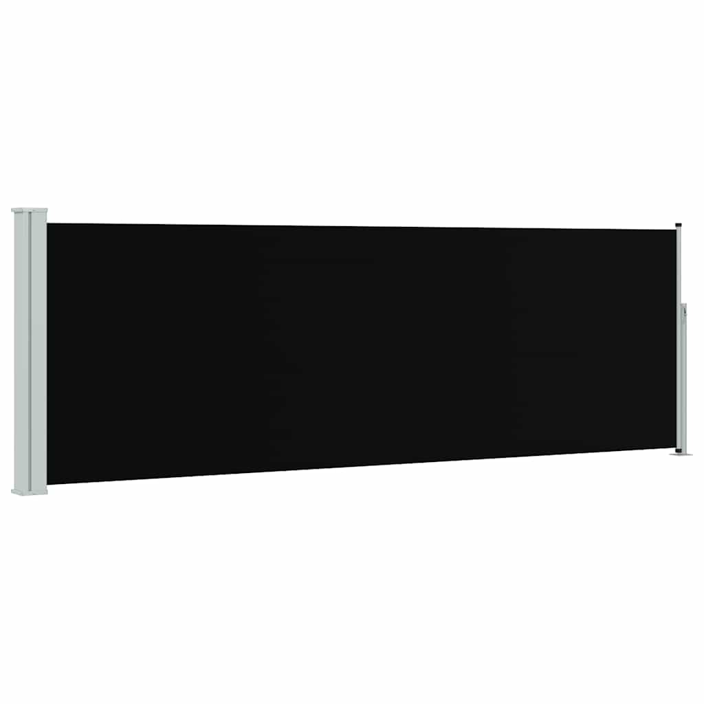 vidaXL Wysuwana markiza boczna na taras, 100 x 300 cm, czarna