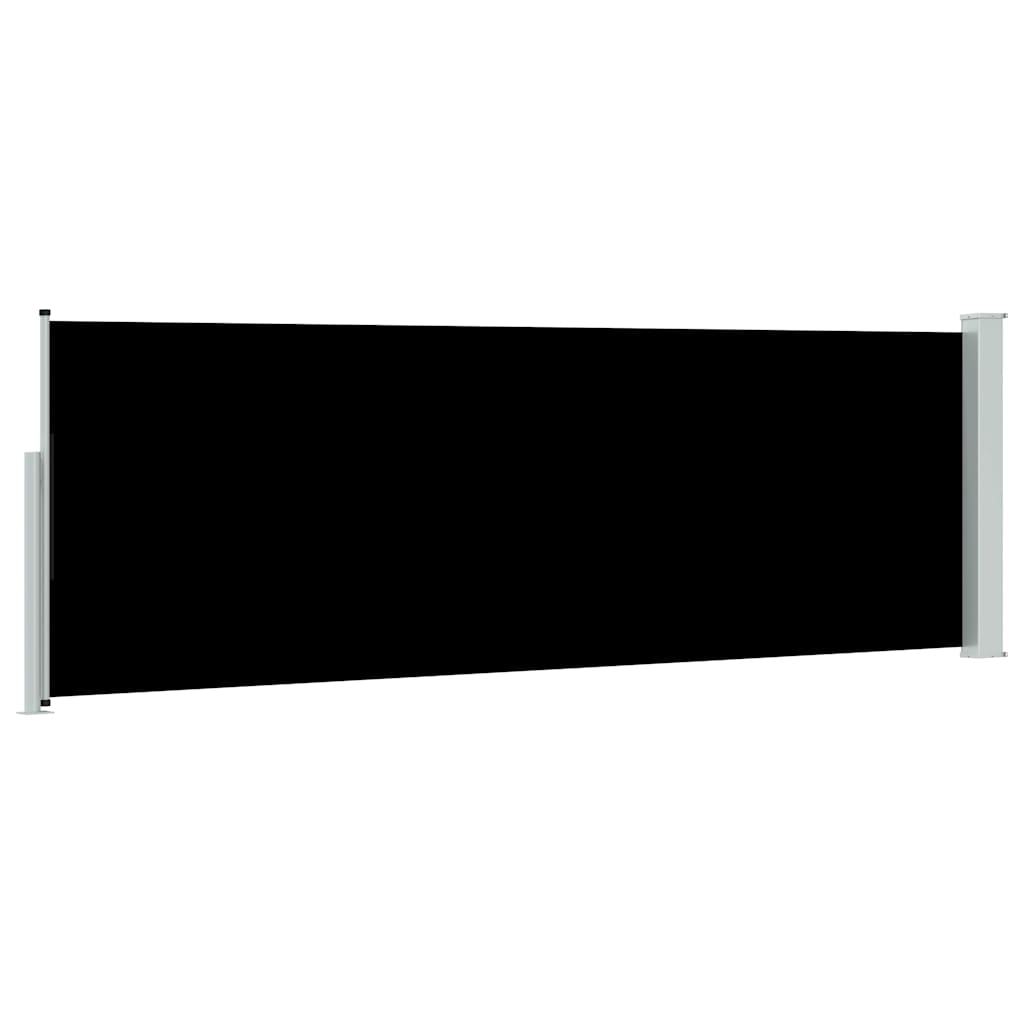 vidaXL Wysuwana markiza boczna na taras, 100 x 300 cm, czarna