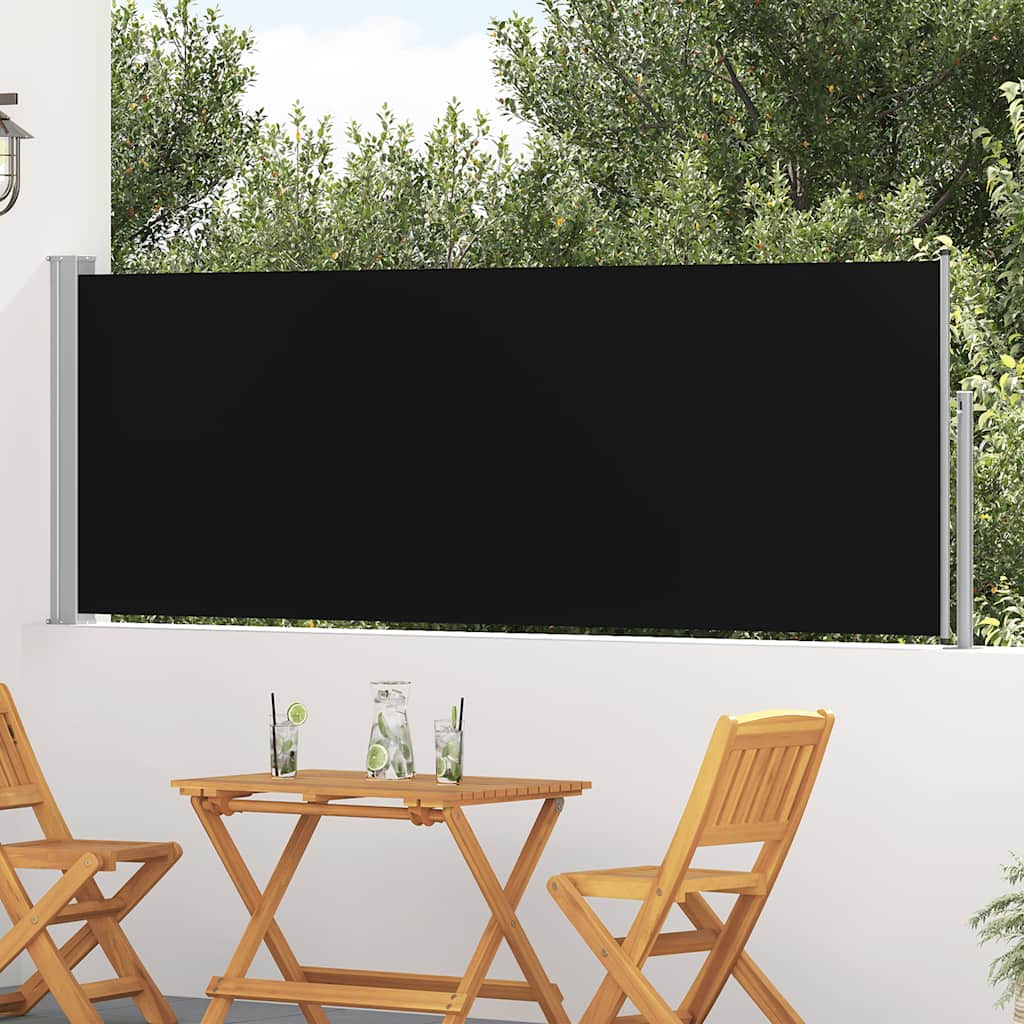 vidaXL Wysuwana markiza boczna na taras, 100 x 300 cm, czarna