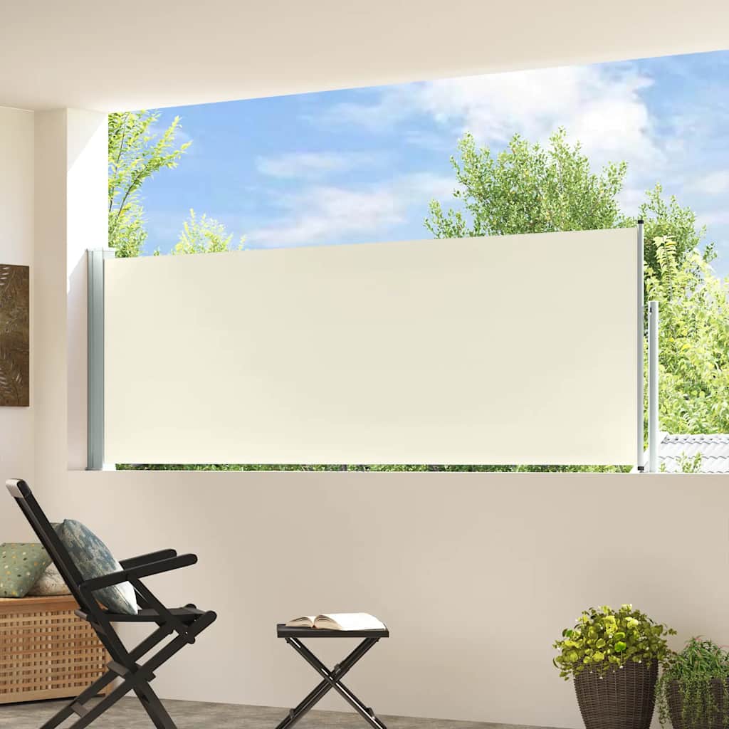 vidaXL Wysuwana markiza boczna na taras, 100 x 300 cm, kremowa