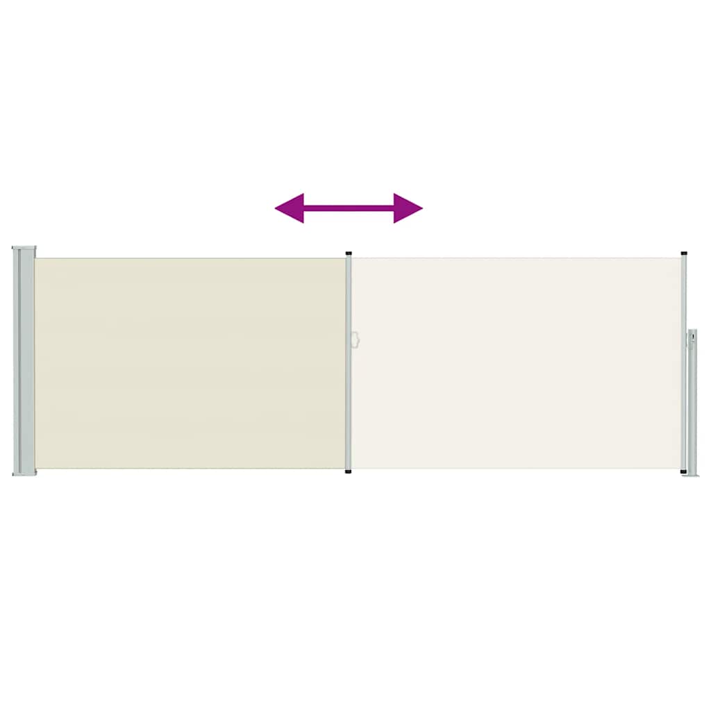 vidaXL Wysuwana markiza boczna na taras, 100 x 300 cm, kremowa