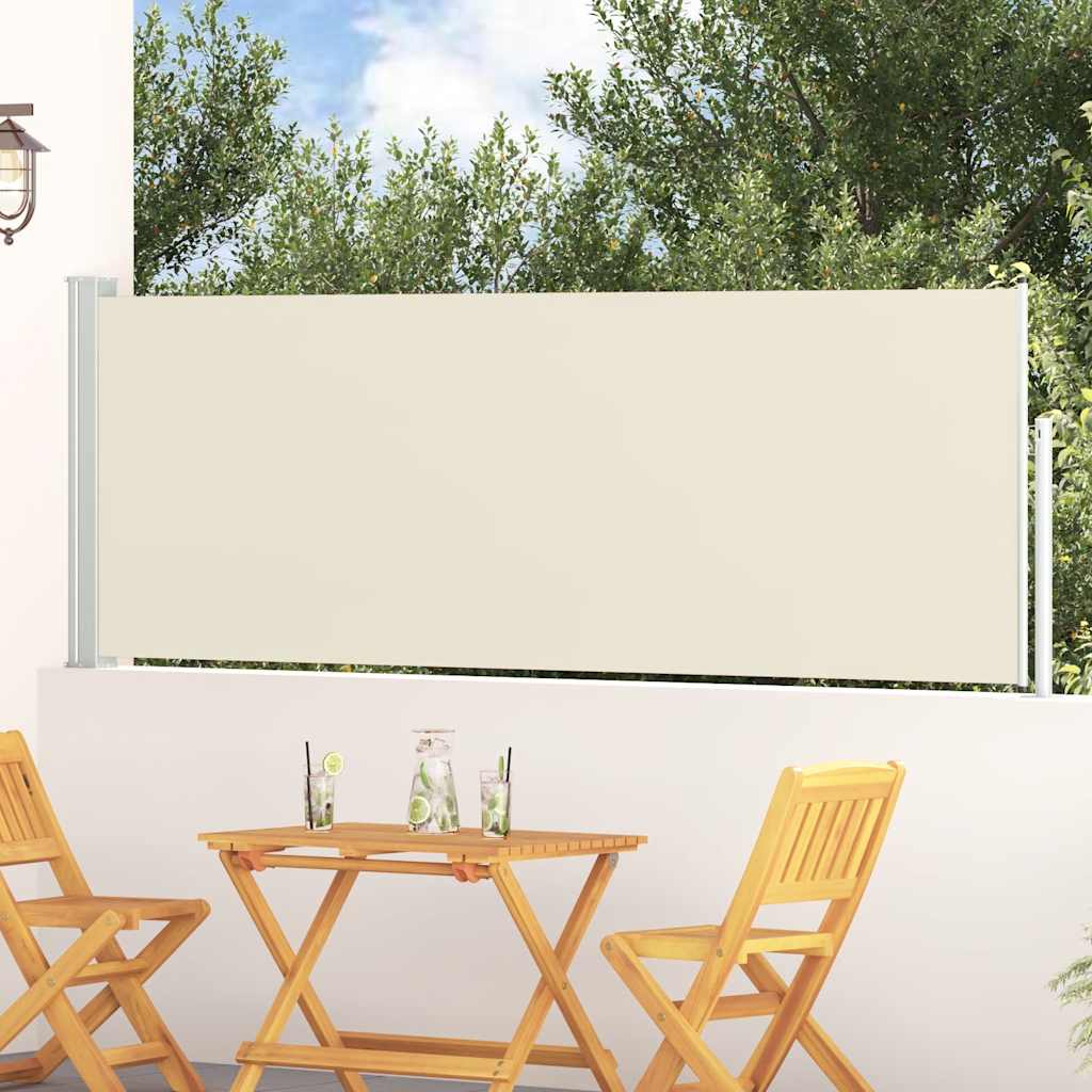 vidaXL Wysuwana markiza boczna na taras, 100 x 300 cm, kremowa