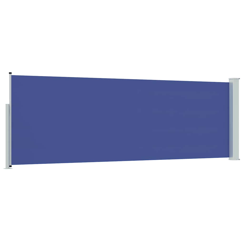 vidaXL Wysuwana markiza boczna na taras, 100 x 300 cm, niebieska