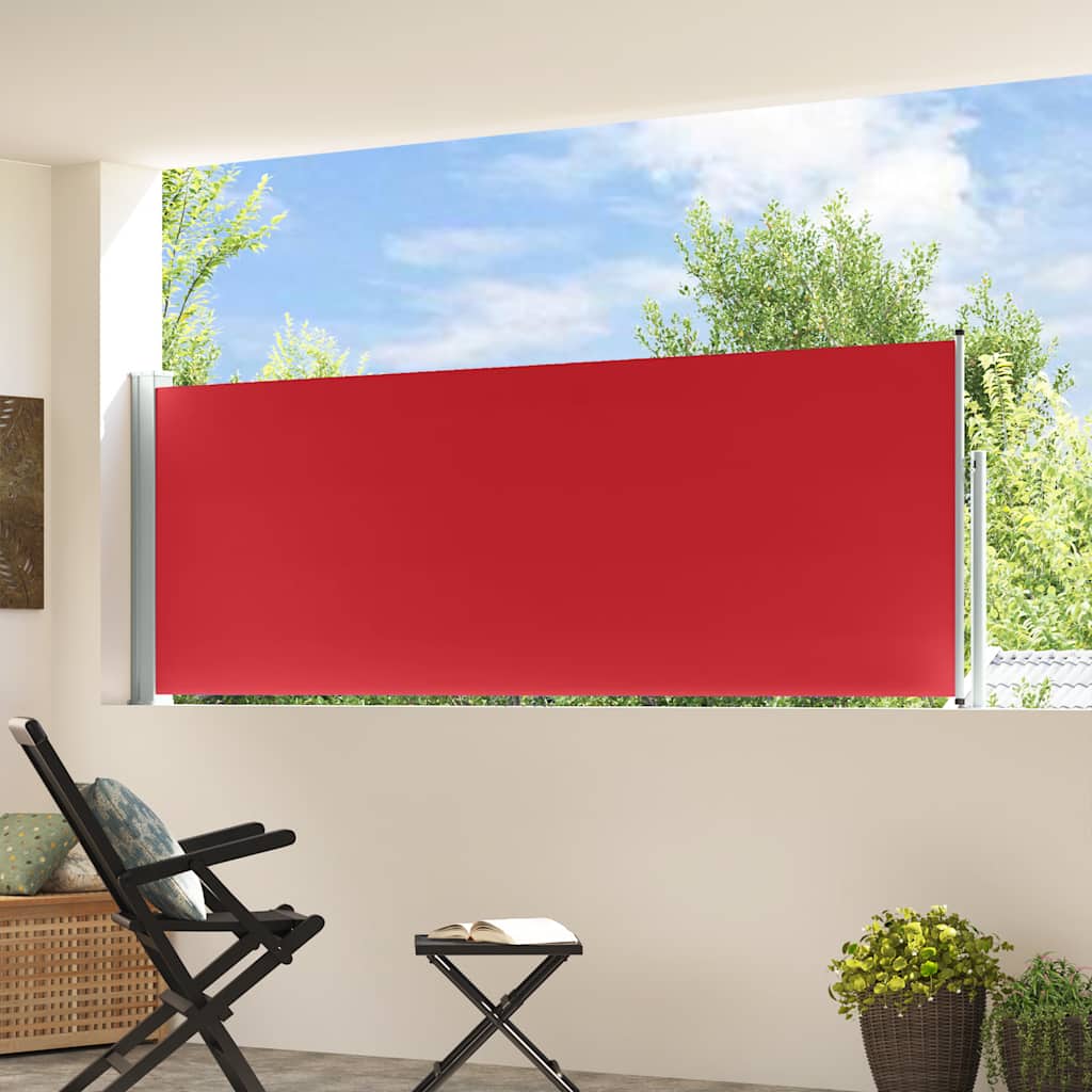 vidaXL Wysuwana markiza boczna na taras, 100 x 300 cm, czerwona