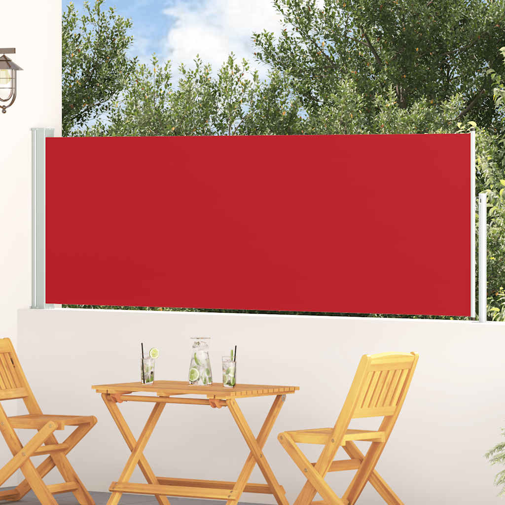 vidaXL Wysuwana markiza boczna na taras, 100 x 300 cm, czerwona
