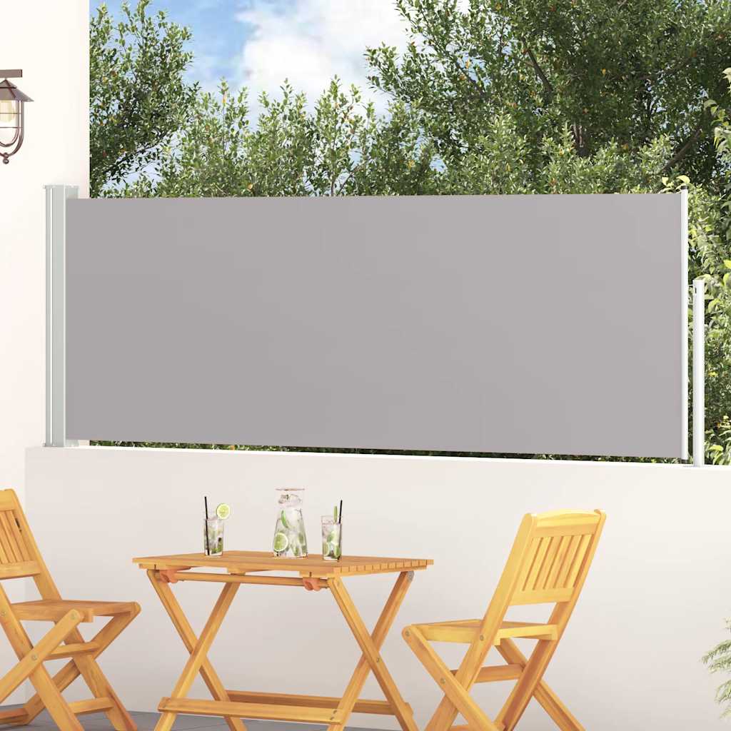 vidaXL Wysuwana markiza boczna na taras, 100 x 300 cm, szara