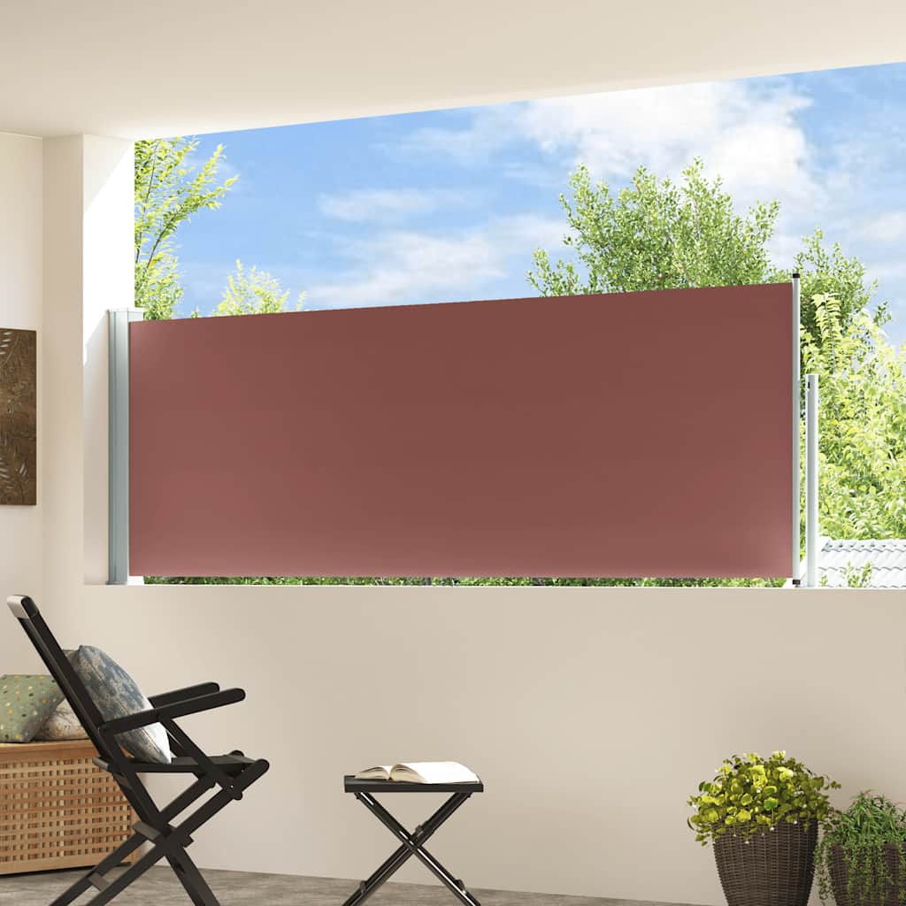 vidaXL Wysuwana markiza boczna na taras, 100 x 300 cm, brązowa