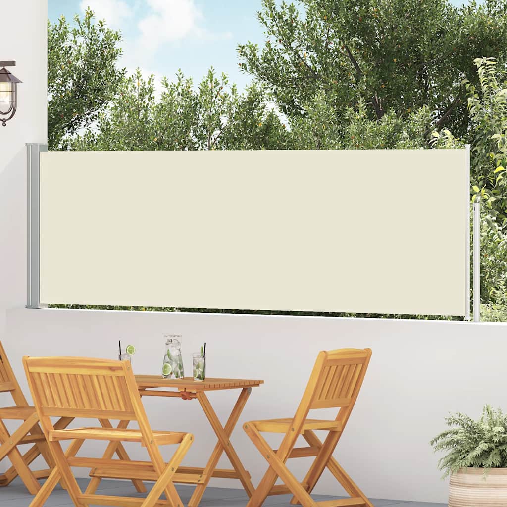vidaXL Wysuwana markiza boczna na taras, 100 x 500 cm, kremowa