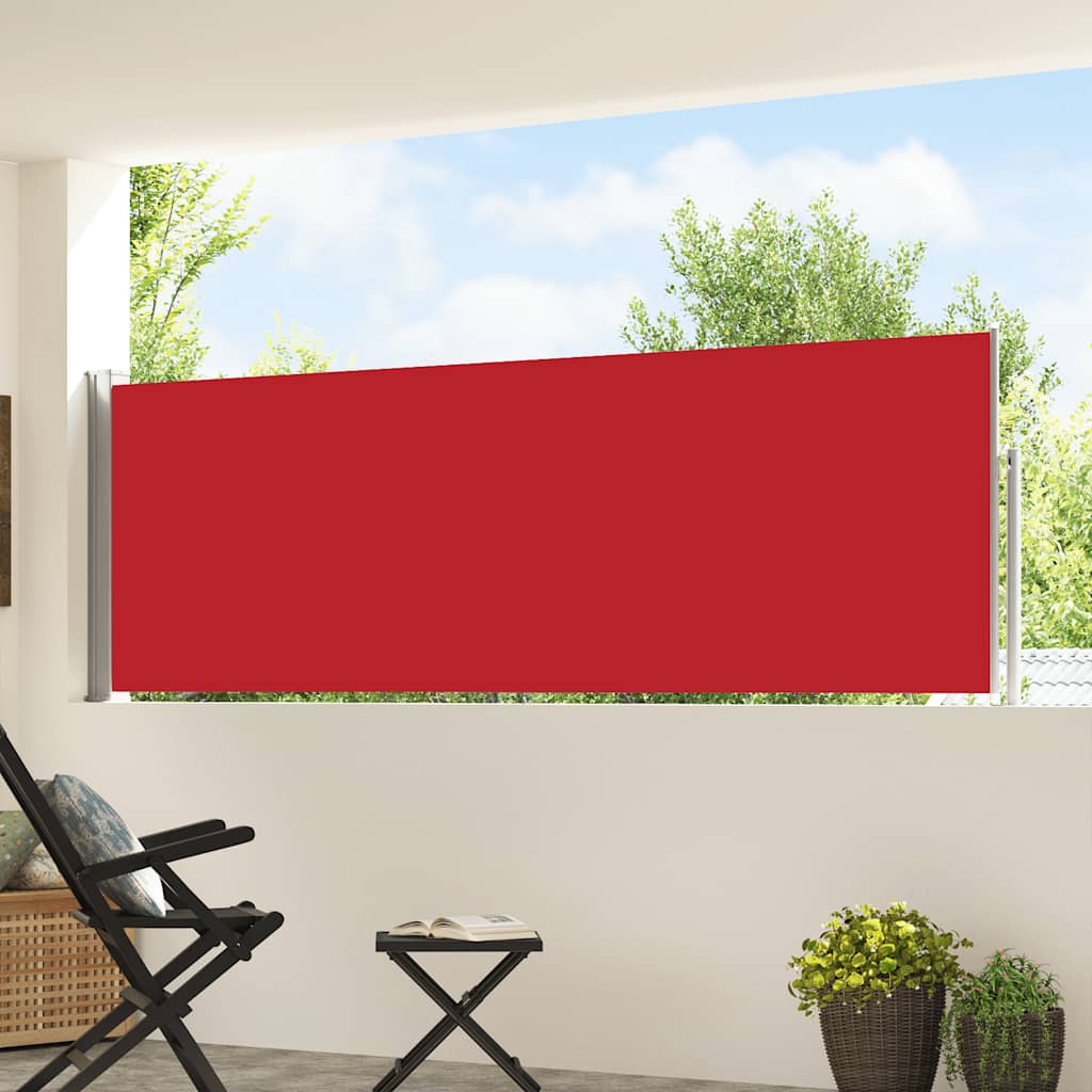 vidaXL Wysuwana markiza boczna na taras, 100 x 500 cm, czerwona