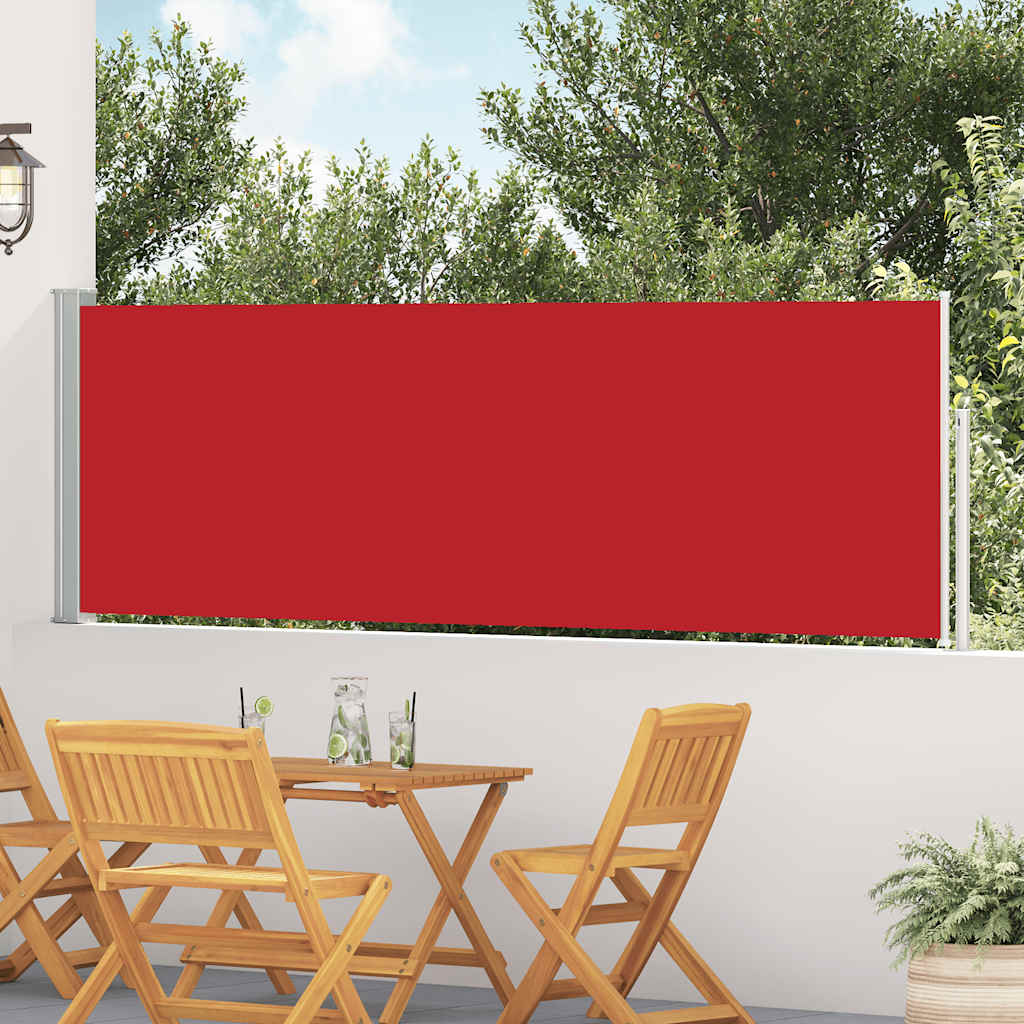 vidaXL Wysuwana markiza boczna na taras, 100 x 500 cm, czerwona