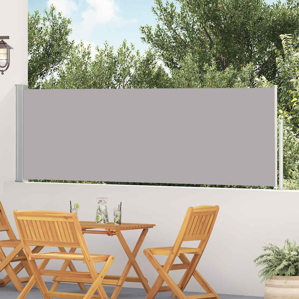 vidaXL Wysuwana markiza boczna na taras, 100 x 500 cm, szara