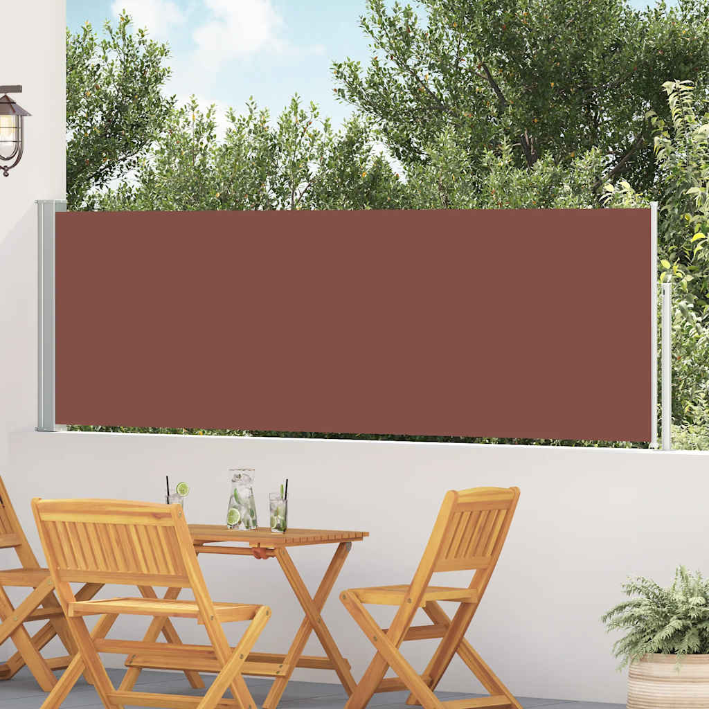 vidaXL Wysuwana markiza boczna na taras, 100 x 500 cm, brązowa