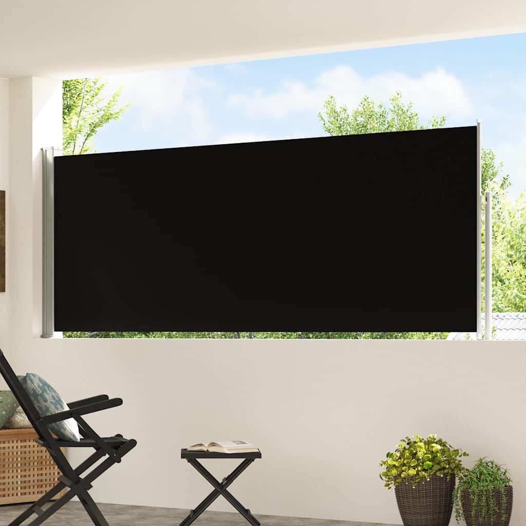 vidaXL Wysuwana markiza boczna na taras, 120 x 500 cm, czarna