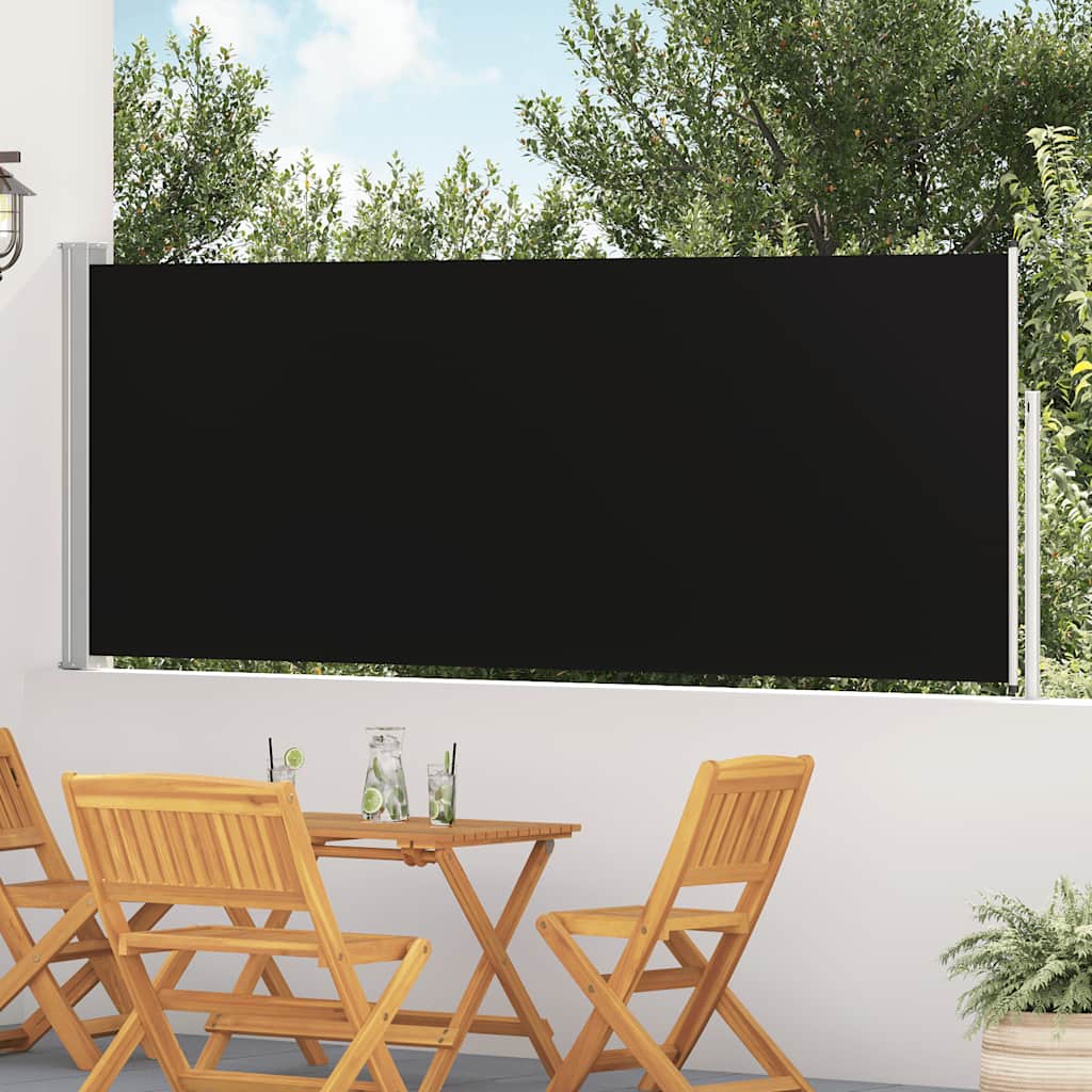 vidaXL Wysuwana markiza boczna na taras, 120 x 500 cm, czarna