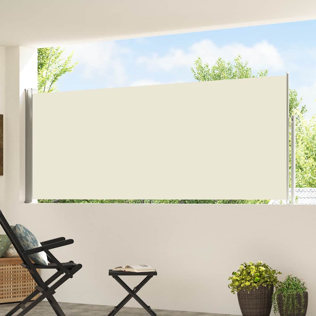 vidaXL Wysuwana markiza boczna na taras, 120 x 500 cm, kremowa