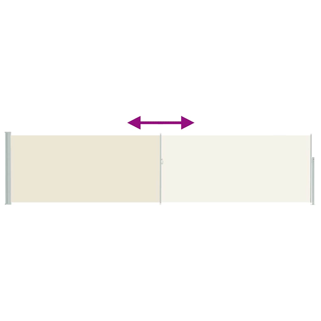 vidaXL Wysuwana markiza boczna na taras, 120 x 500 cm, kremowa