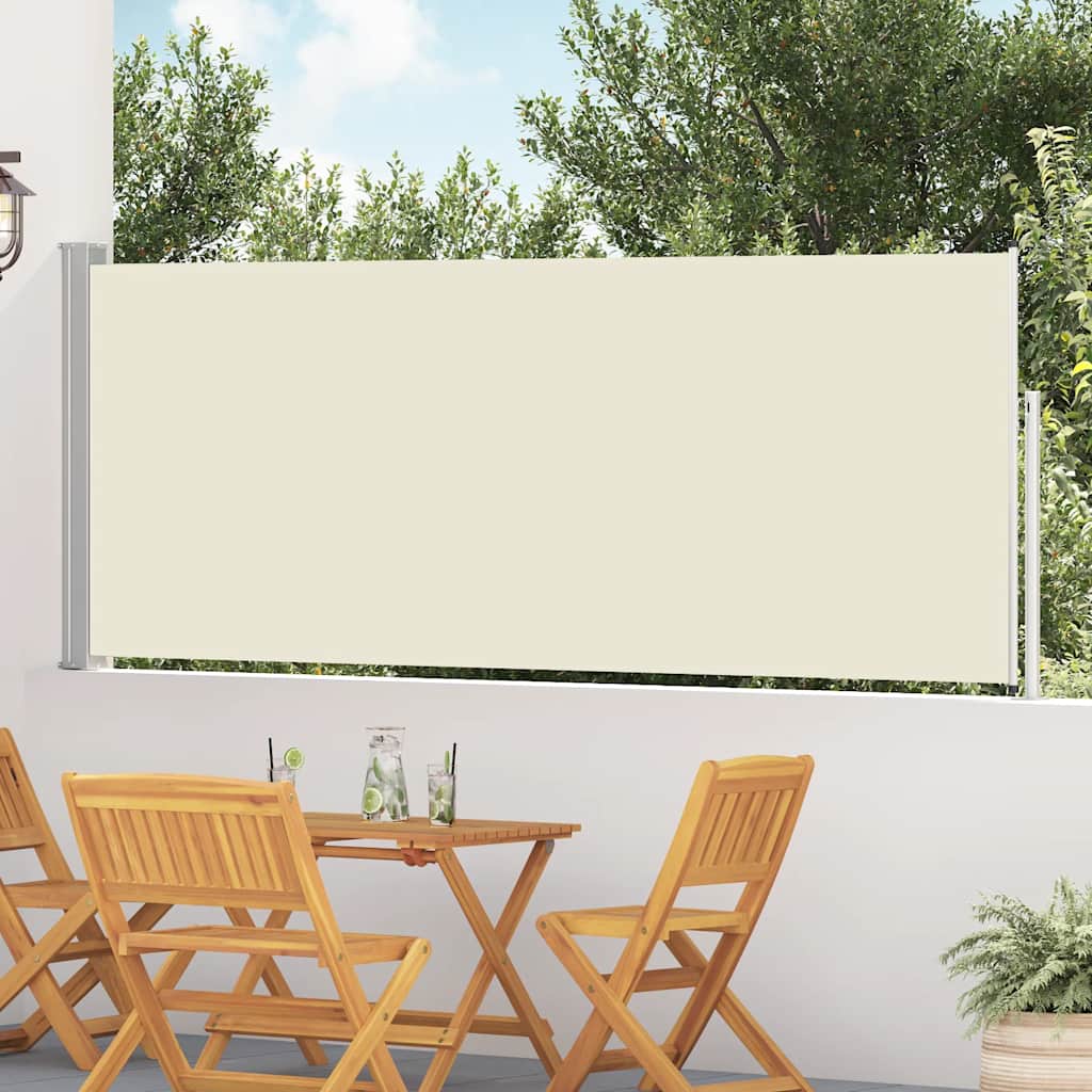 vidaXL Wysuwana markiza boczna na taras, 120 x 500 cm, kremowa