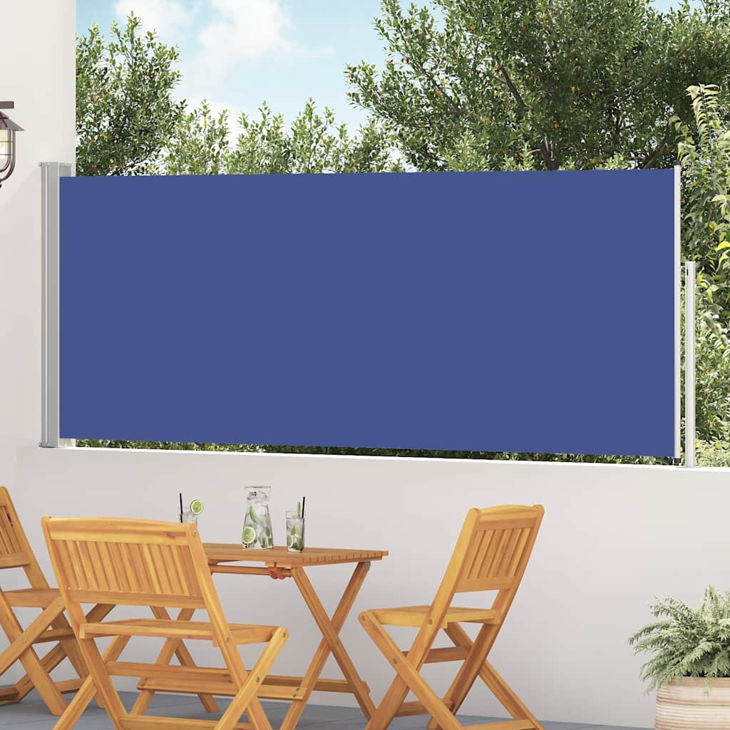 vidaXL Wysuwana markiza boczna na taras, 120 x 500 cm, niebieska