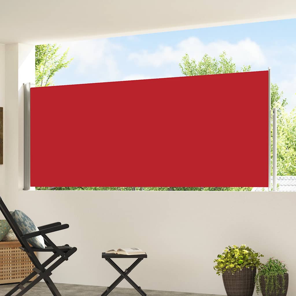 vidaXL Wysuwana markiza boczna na taras, 120 x 500 cm, czerwona