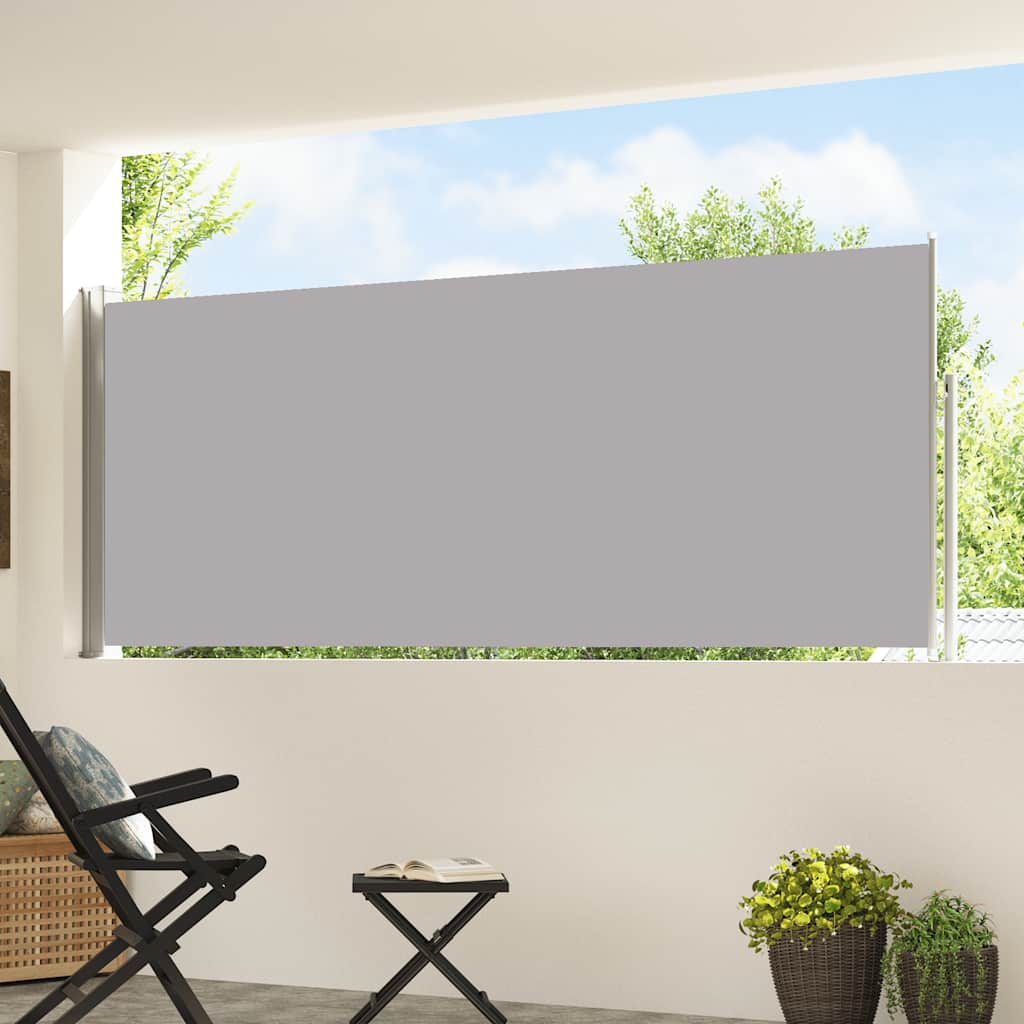 vidaXL Wysuwana markiza boczna na taras, 120 x 500 cm, szara