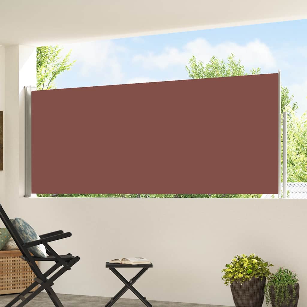 vidaXL Wysuwana markiza boczna na taras, 120 x 500 cm, brązowa