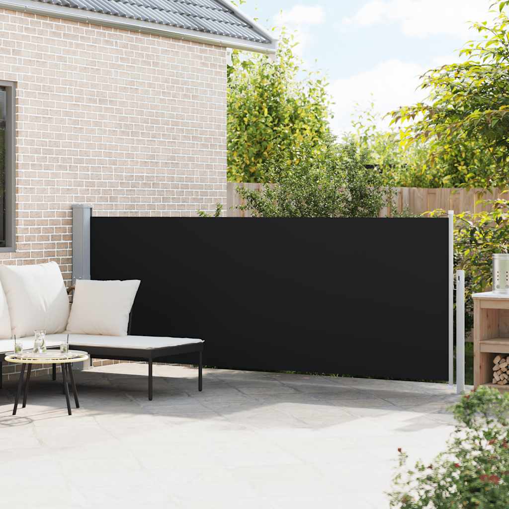 vidaXL Wysuwana markiza boczna na taras, 140 x 500 cm, czarna