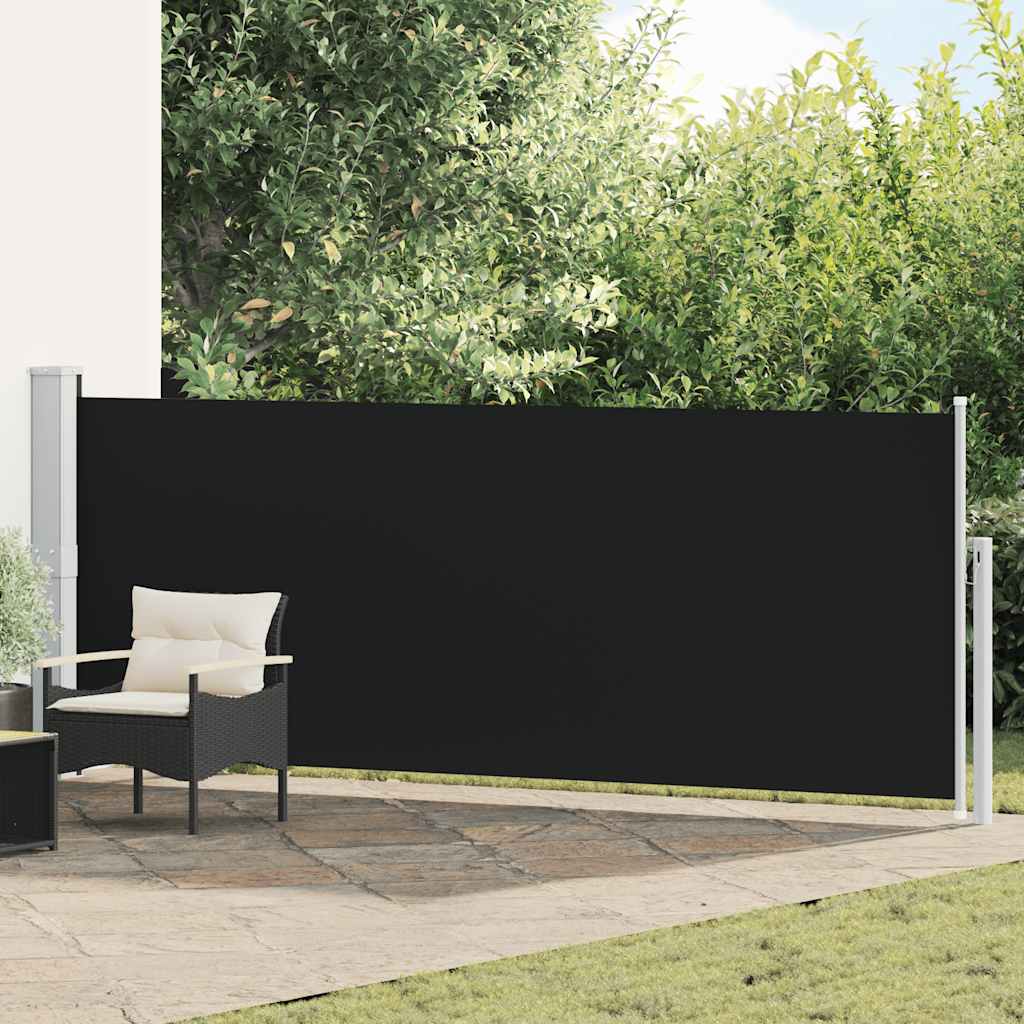 vidaXL Wysuwana markiza boczna na taras, 140 x 500 cm, czarna