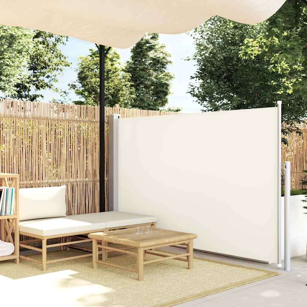 vidaXL Wysuwana markiza boczna na taras, 140 x 500 cm, kremowa