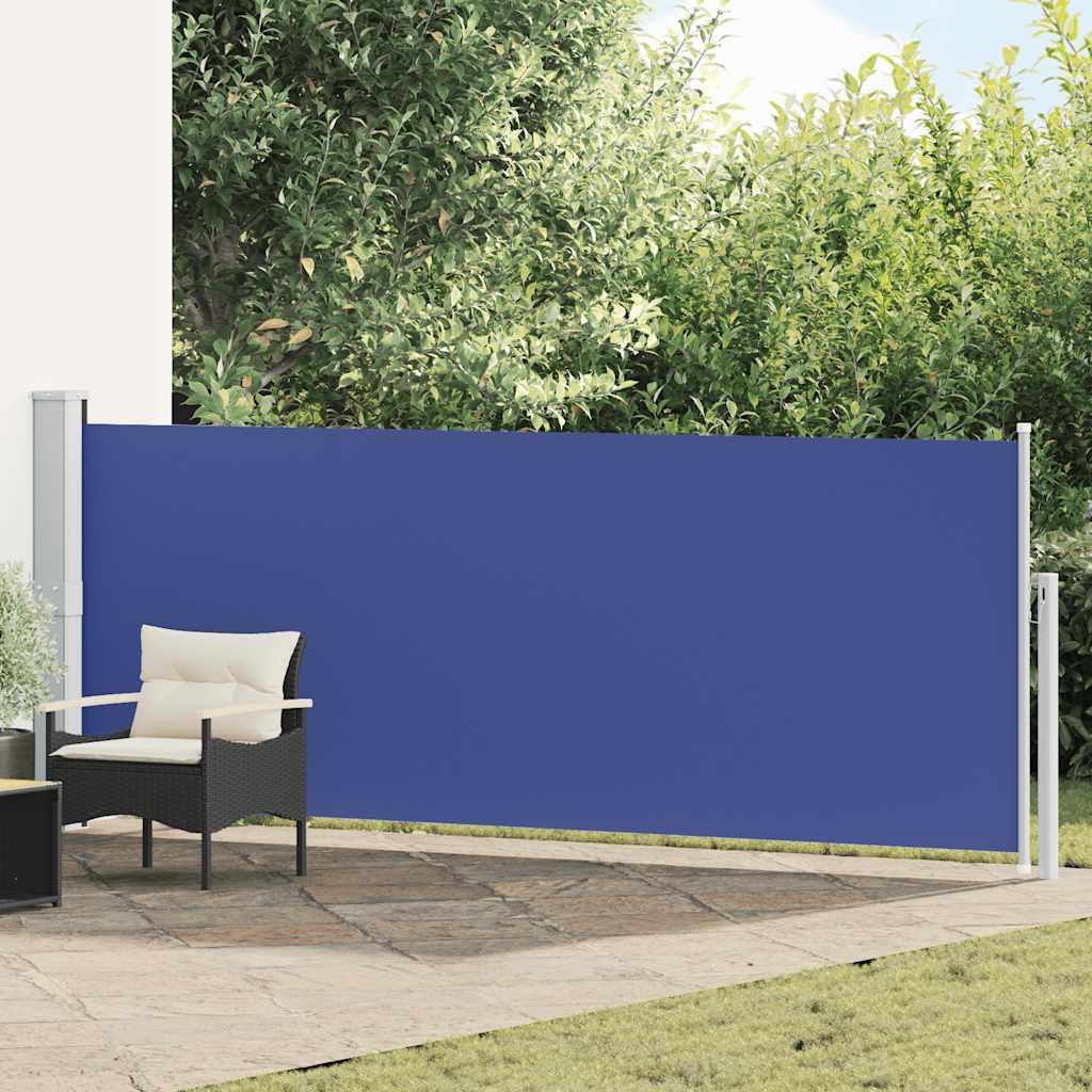 vidaXL Wysuwana markiza boczna na taras, 140 x 500 cm, niebieska