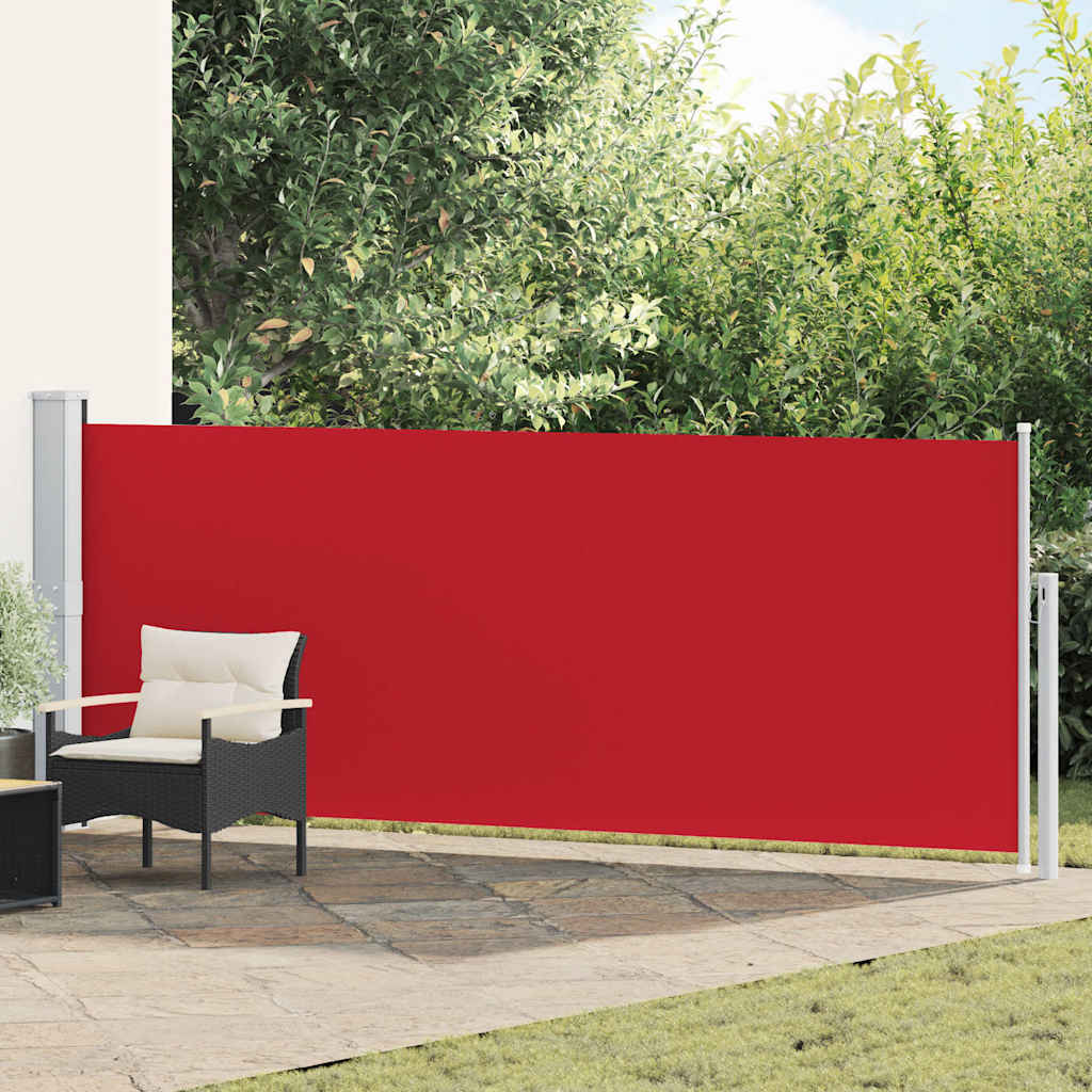 vidaXL Wysuwana markiza boczna na taras, 140 x 500 cm, czerwona