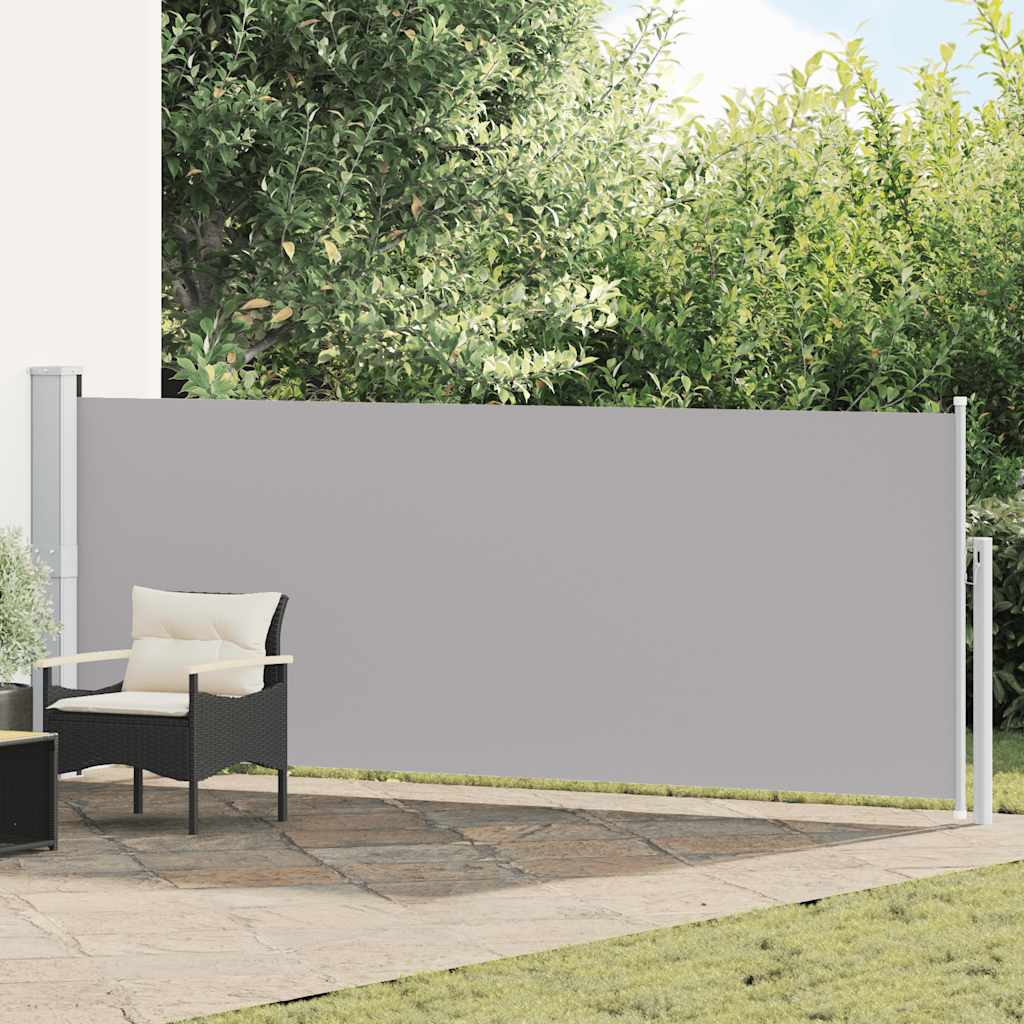 vidaXL Wysuwana markiza boczna na taras, 140 x 500 cm, szara