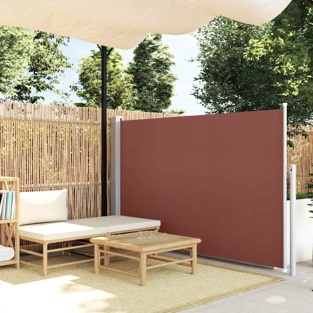 vidaXL Wysuwana markiza boczna na taras, 140 x 500 cm, brązowa