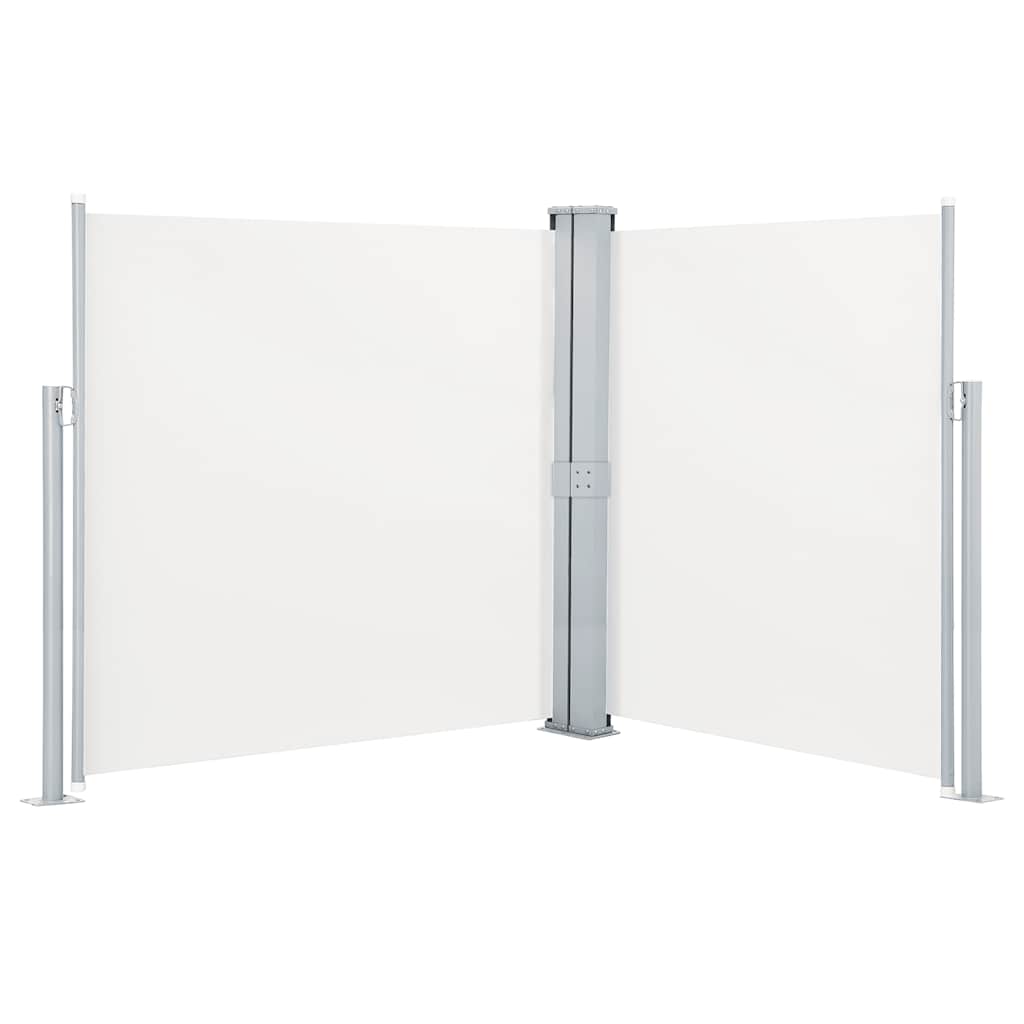 vidaXL Wysuwana markiza boczna na taras, dwustronna 170x600 cm kremowa