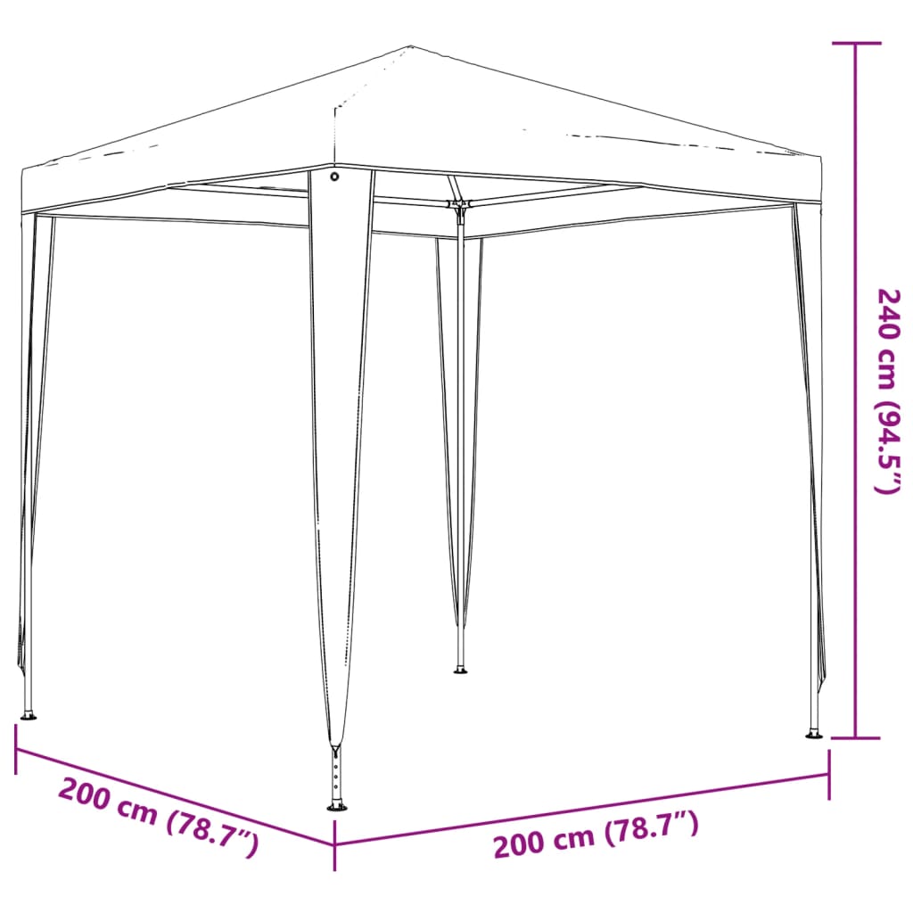 vidaXL Namiot imprezowy, 2x2 m, biały