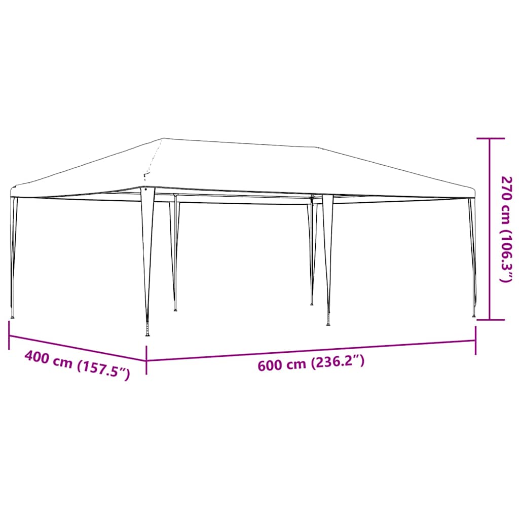 vidaXL Namiot imprezowy, 4 x 6 m, biały