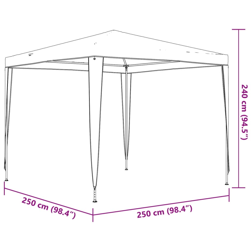 vidaXL Namiot imprezowy, 2,5 x 2,5 m, niebieski