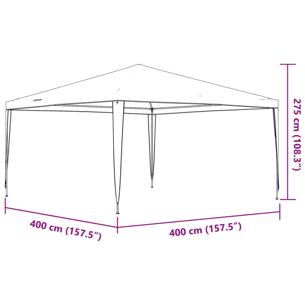 vidaXL Namiot imprezowy, 4 x 4 m, niebieski